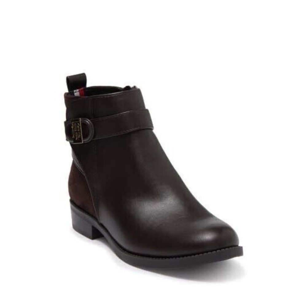 new Tommy Hilfiger Isabelo Ankle Boot women size  8.5 M Leather Brown Zipper